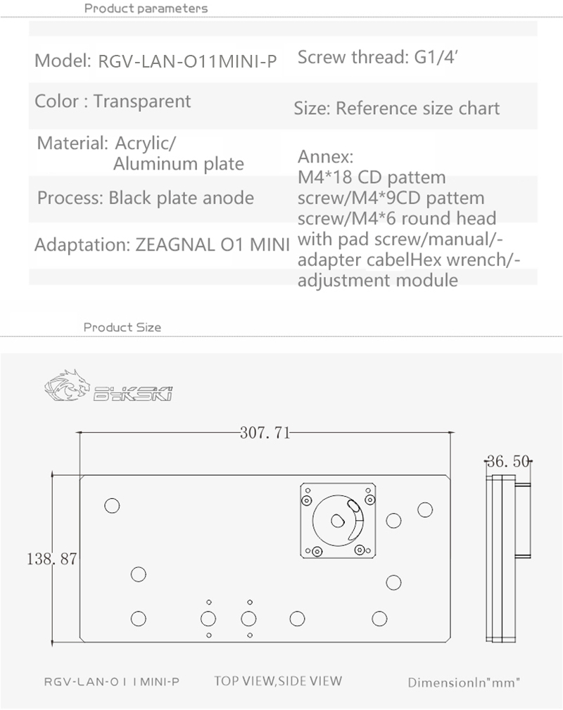 BYKSKI RGV-LAN-O11MINI-P systè - Distro Plate Ddc Pump Combo avis et prix